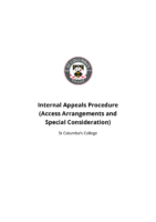 Internal Appeals Procedure (Access Arrangements and Special Consideration)