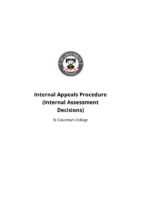 Internal Appeals Procedure (Internal Assessment Decisions)