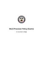 Word Processor Policy (Exams)