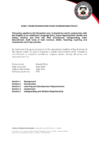 Early Years Foundation Stage Overarching Policy